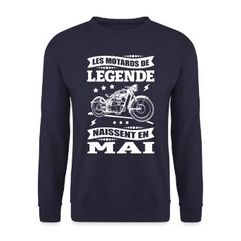 ANNIVERSAIRE MOTARD DE MAI - Sweat-shirt Unisexe - marine - Devant - Alina (178cm) & Michal (187cm)
