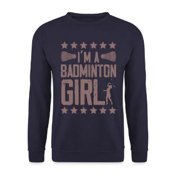 Badminton Mädchen Girl - Unisex Pullover - Navy - Vorne - Alina (178cm) & Michal (187cm)