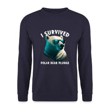 J’ai survécu à un plongeon d’ours polaire - Sweat-shirt Unisexe - marine - Devant - Alina (178cm) & Michal (187cm)