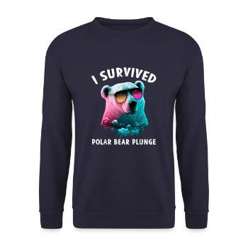 J’ai survécu à un plongeon d’ours polaire - Sweat-shirt Unisexe - marine - Devant - Alina (178cm) & Michal (187cm)