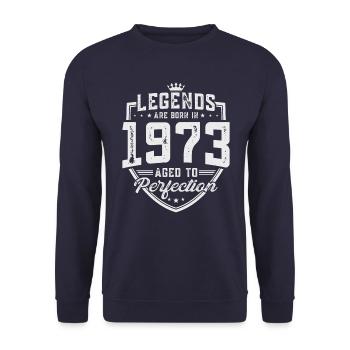 Les légendes sont nées en 1973 - Sweat-shirt Unisexe - marine - Devant - Alina (178cm) & Michal (187cm)