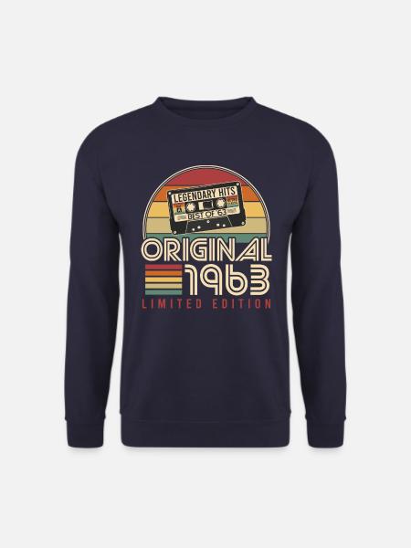 1963 Vintage Jahrgang Geburtstag Retro Geschenk - Unisex Pullover - Navy