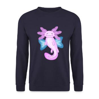 Angel axolotl - Unisex Sweatshirt - navy - Front - Alina (178cm) & Michal (187cm)