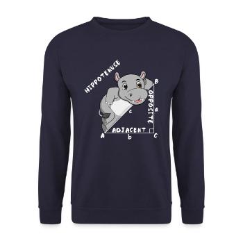 Hippotenuse Cool Fun Shirt Pythagoras Mathe Lovers - Unisex Pullover - Navy - Vorne - Alina (178cm) & Michal (187cm)