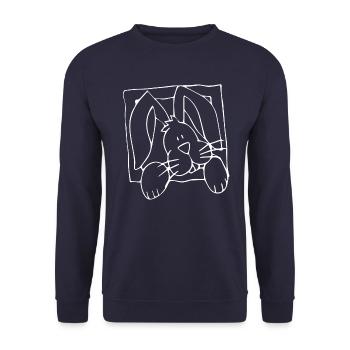 hase lustig - Unisex Pullover - Navy - Vorne - Alina (178cm) & Michal (187cm)