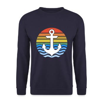 Ancre au coucher du soleil - Sweat-shirt Unisexe - marine - Devant - Alina (178cm) & Michal (187cm)
