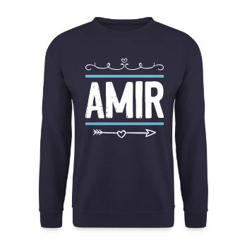 Amir - Sweat-shirt Unisexe - marine - Devant - Alina (178cm) & Michal (187cm)