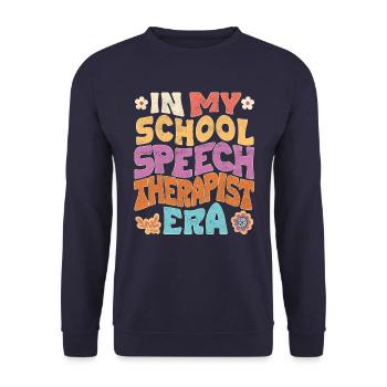À l’époque de l’orthophoniste à l’école - Sweat-shirt Unisexe - marine - Devant - Alina (178cm) & Michal (187cm)