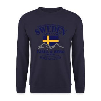 Schweden - Sweden - Elk - Elch - Wandern - Sweat-shirt Unisexe - marine - Devant - Alina (178cm) & Michal (187cm)