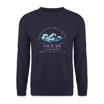 Ocean Waves Relaxation Gift - Unisex Sweatshirt - navy - Front - Alina (178cm) & Michal (187cm)