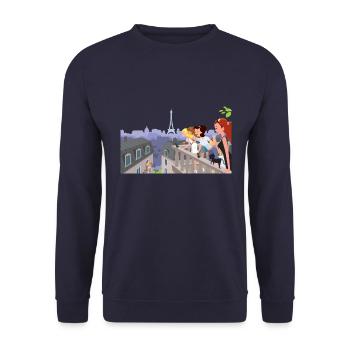 Parisiennes au balcon - Sweat-shirt Unisexe - marine - Devant - Alina (178cm) & Michal (187cm)