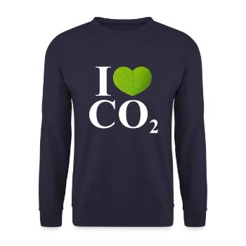 I love co2.PNG - Unisex Pullover - Navy - Vorne - Alina (178cm) & Michal (187cm)