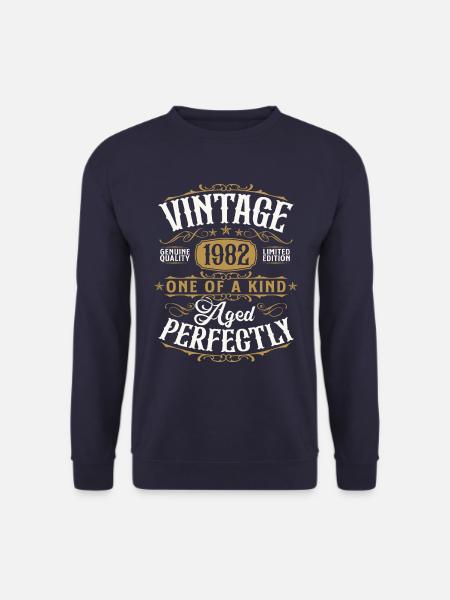 1982 Vintage Jahrgang Retro Geburtstag Geschenk - Unisex Pullover - Navy