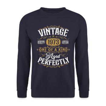 1973 Vintage Retro Birthday Gift - Unisex Sweatshirt - navy - Front - Alina (178cm) & Michal (187cm)