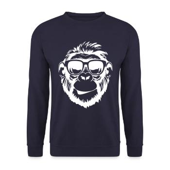 Affe Cool Party - Unisex Pullover - Navy - Vorne - Alina (178cm) & Michal (187cm)