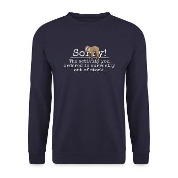 Aktivität ist derzeit nicht auf Lager! Faultier - Unisex Pullover - Navy - Vorne - Alina (178cm) & Michal (187cm)