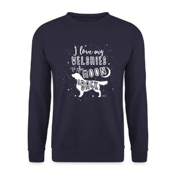 Gallois Springer Spaniel Lune 2 - Sweat-shirt Unisexe - marine - Devant - Alina (178cm) & Michal (187cm)