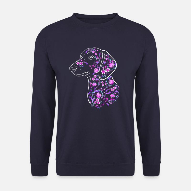 Dachshund Flowers II - Unisex Sweatshirt - navy