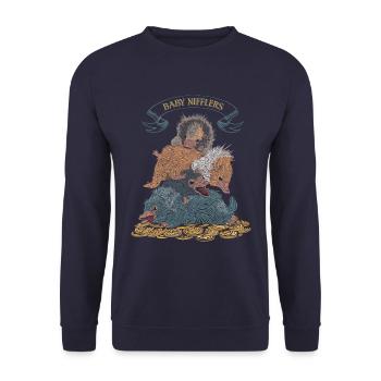 Phantastische Tierwesen Baby Nifflers - Unisex Pullover - Navy - Vorne - Alina (178cm) & Michal (187cm)
