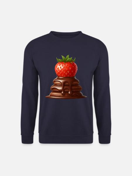 Chocolate Strawberry Fusion Melting Design - Unisex Sweatshirt - navy
