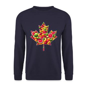 Kanadisches Ahornblatt Sommer Frucht Melone - Unisex Pullover - Navy - Vorne - Alina (178cm) & Michal (187cm)