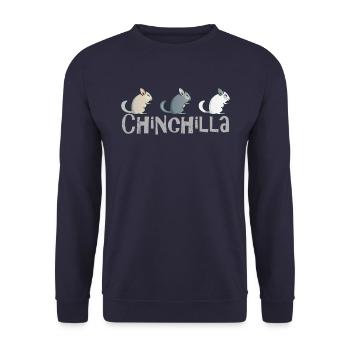 CHINCHILLA I Chers animaux câlins - Sweat-shirt Unisexe - marine - Devant - Alina (178cm) & Michal (187cm)