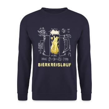 Bierkreislauf Bier Trinken und Kreislauf Entdecken - Unisex Pullover - Navy - Vorne - Alina (178cm) & Michal (187cm)