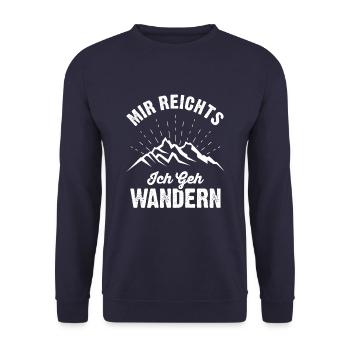 Mir Reichts Ich geh Wandern in die Berge - Unisex Pullover - Navy - Vorne - Alina (178cm) & Michal (187cm)