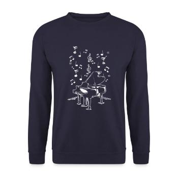 Life easy to play piano like a pro - Unisex Sweatshirt - navy - Front - Alina (178cm) & Michal (187cm)