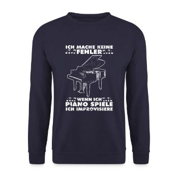 Ich Mache Keine Fehler Wenn Ich Klavier Spielen - Unisex Pullover - Navy - Vorne - Alina (178cm) & Michal (187cm)