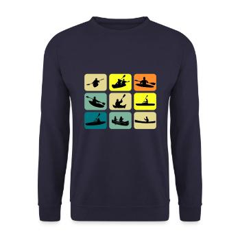 Canoe Gets Me Retro Paddle Together Canoe Paddle - Unisex Sweatshirt - navy - Front - Alina (178cm) & Michal (187cm)