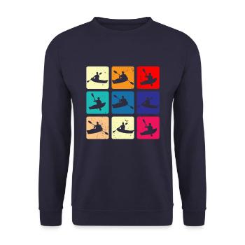 Kayaking Brings Me Retro Paddle Together Canoe - Unisex Sweatshirt - navy - Front - Alina (178cm) & Michal (187cm)