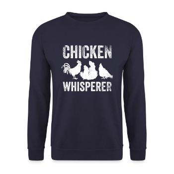 Chicken Whisperer Farmer Black Love White Cult - Unisex Sweatshirt - navy - Front - Alina (178cm) & Michal (187cm)