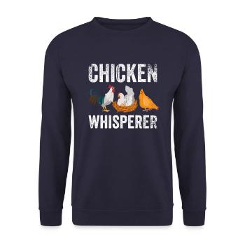 Poulets Chuchoteur Agriculteur Animaux Amoureux Culture - Sweat-shirt Unisexe - marine - Devant - Alina (178cm) & Michal (187cm)