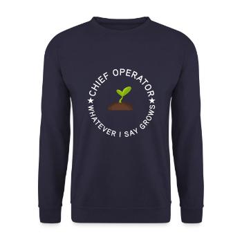 Chief Operator grows what I say - Unisex Sweatshirt - navy - Front - Alina (178cm) & Michal (187cm)