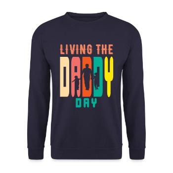 Vivre la fête du jour du papa avec des amis - Sweat-shirt Unisexe - marine - Devant - Alina (178cm) & Michal (187cm)