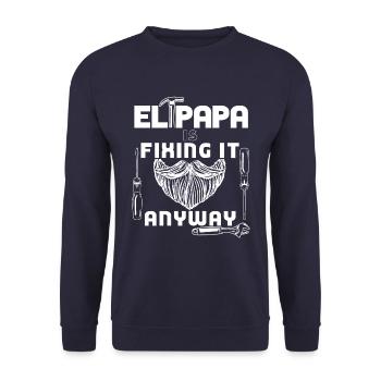 Elpapa Fixing It Anyway Beard Toolbox Set - Unisex Sweatshirt - navy - Front - Alina (178cm) & Michal (187cm)