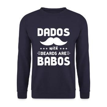 Dados with beards are Babos Muchas Grande Daddy Pa - Unisex Sweatshirt - navy - Front - Alina (178cm) & Michal (187cm)