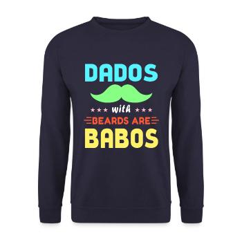 Muchas Grande Pa Daddy Oldie Dados with beards are - Unisex Sweatshirt - navy - Front - Alina (178cm) & Michal (187cm)