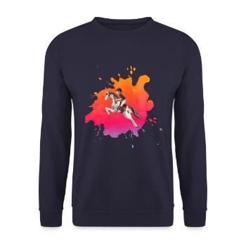 Haflinger Équitation Chevaux Filles Poney Rider Écurie - Sweat-shirt Unisexe - marine - Devant - Alina (178cm) & Michal (187cm)