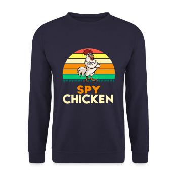 Spy Chicken High Spy Mode On Sunset - Unisex Sweatshirt - navy - Front - Alina (178cm) & Michal (187cm)