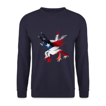 Axolotl Anime Cute Usa Kawaii Animal Salamander - Unisex Sweatshirt - navy - Front - Alina (178cm) & Michal (187cm)