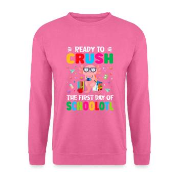 Bereit, Den Ersten Schultag Zu Meistern - Kidsotl - Unisex Pullover - Pink - Vorne