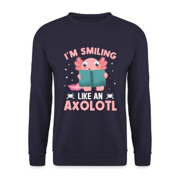 Doux sourire comme un axolotl - Sweat-shirt Unisexe - marine - Devant - Alina (178cm) & Michal (187cm)