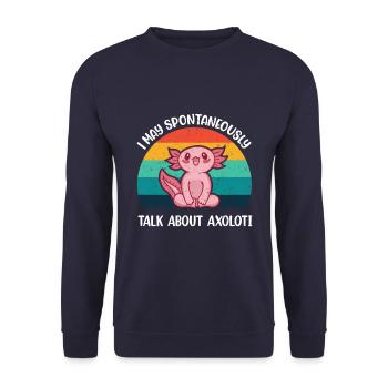 I can talk spontaneously about Axolotl Sunset Cool - Unisex Sweatshirt - navy - Front - Alina (178cm) & Michal (187cm)