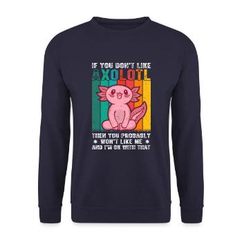 Axolotl alors tu ne me feras probablement pas - Sweat-shirt Unisexe - marine - Devant - Alina (178cm) & Michal (187cm)