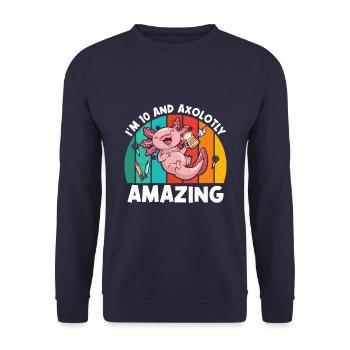 Ich Bin 10 Und Finde Es Toll, Bier Zu Trinken. - Unisex Pullover - Navy - Vorne - Alina (178cm) & Michal (187cm)
