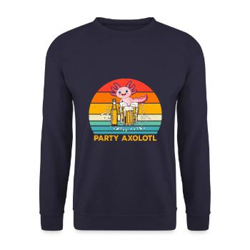 Axolotls is my spirit animal with party axolotl - Unisex Sweatshirt - navy - Front - Alina (178cm) & Michal (187cm)