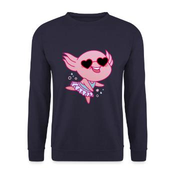 Facilement distrait par les axolotls de ballerine sont - Sweat-shirt Unisexe - marine - Devant - Alina (178cm) & Michal (187cm)