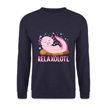Facilement distrait par Relaxolotl Are My Spirit - Sweat-shirt Unisexe - marine - Devant - Alina (178cm) & Michal (187cm)